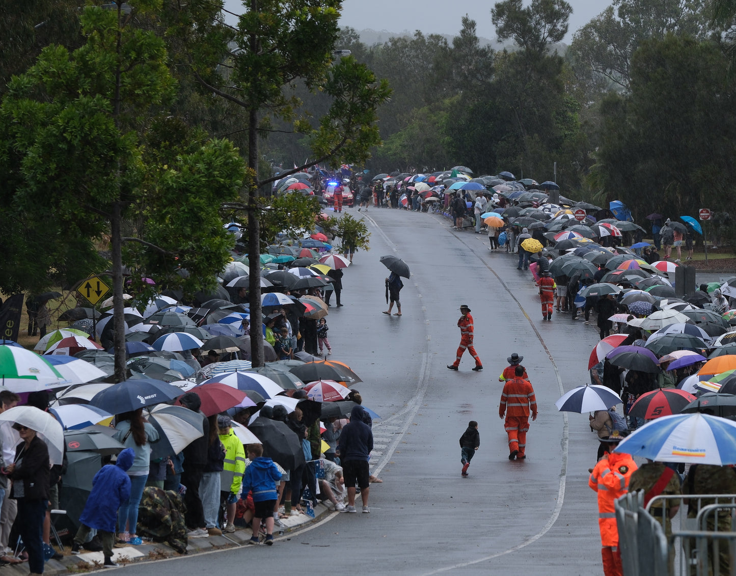 ANZAC Day Service Crowd in Rain – Cleveland, Redland City Queensland