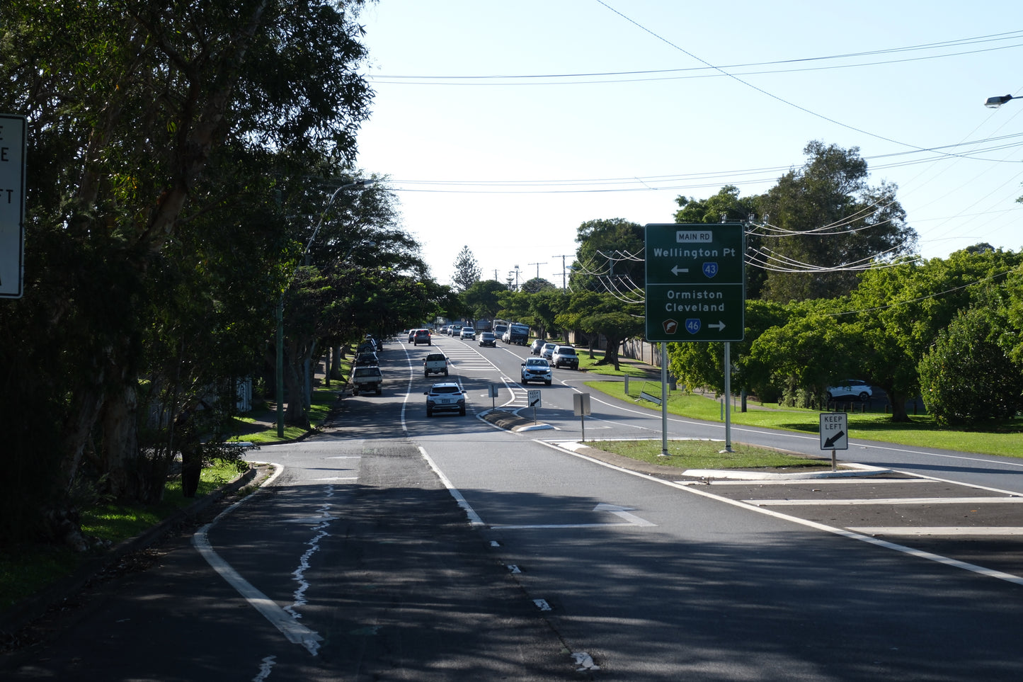 Outside the Wellington Point Cricket Club looking up towards Main Road