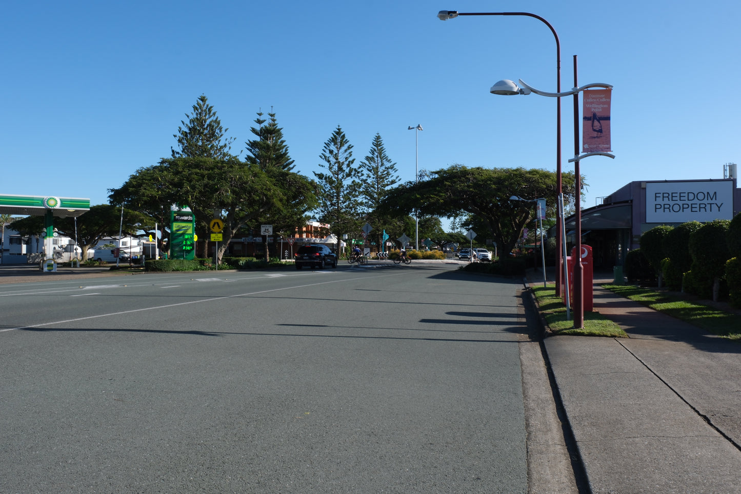 Looking north through the main roundabout in the Wellington Point business hub area