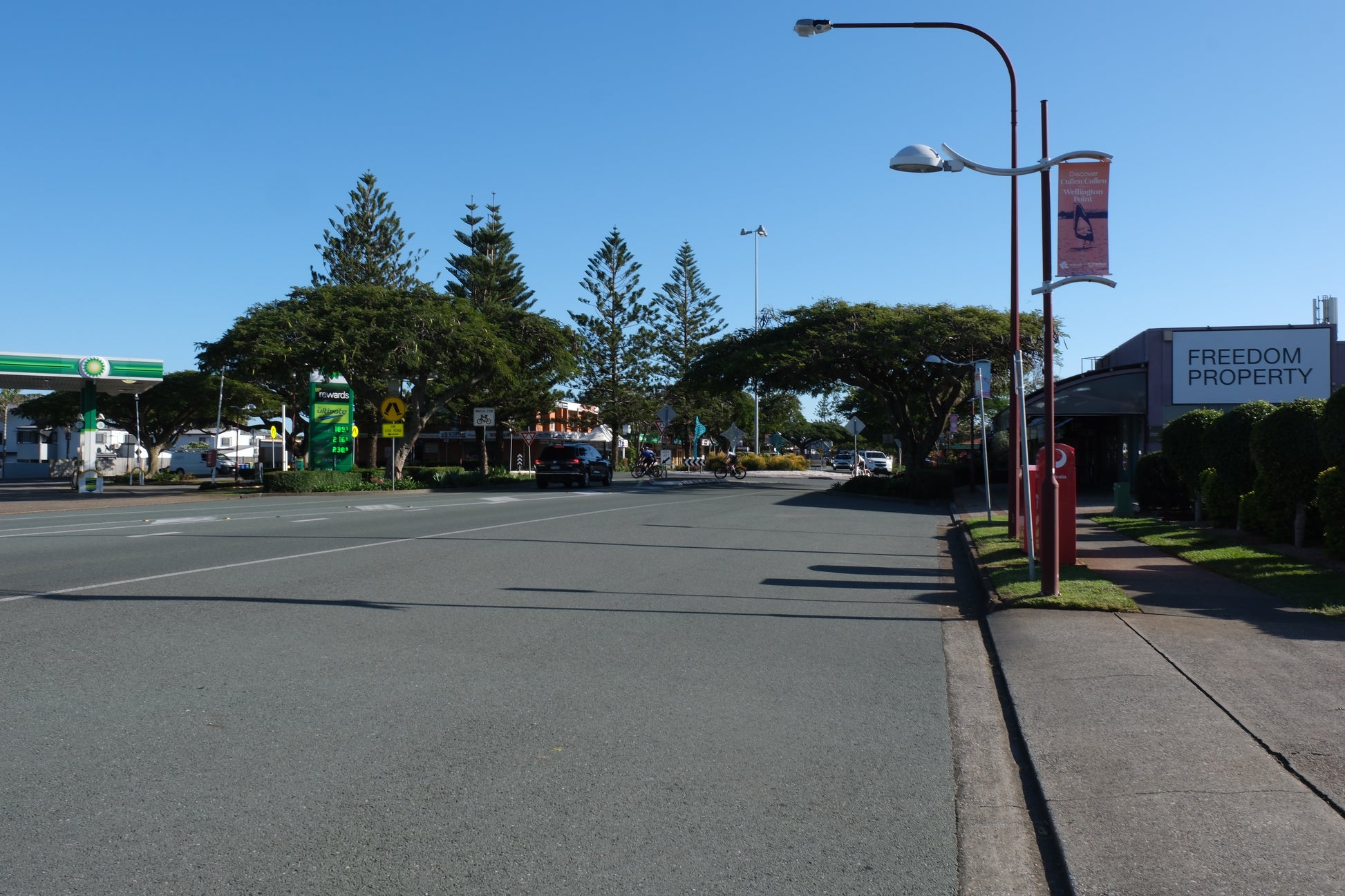 Looking north through the main roundabout in the Wellington Point business hub area